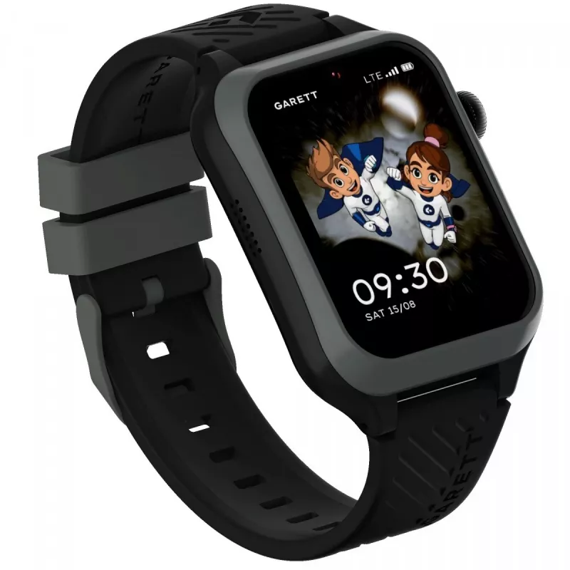 Smartwatch Garett Kids Essa 2 4G preto — relógio infantil com GPS e conectividade 4G