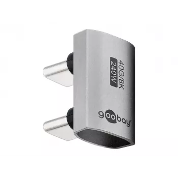 Adaptador/união USB-C Goobay 74446 prateado contactos de níquel/ouro