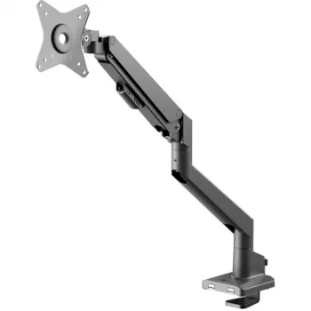 Suporte de monitor com mola a gás Goobay para monitor único, Preto (suporte de chão, 31,89), suporte de monitor, Preto