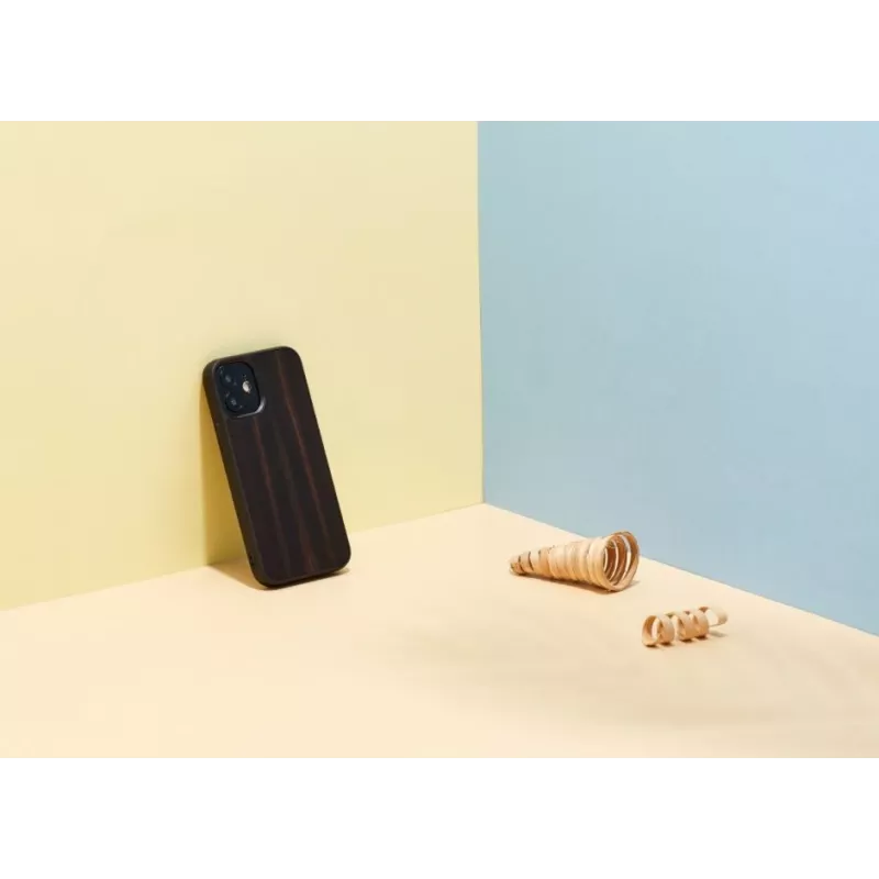 Capa de proteção Man and Wood para iPhone 12 mini – ébano preto