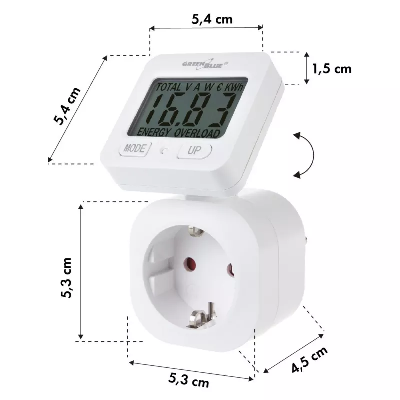 Medidor de energia Wattmeter GB615E GreenBlue