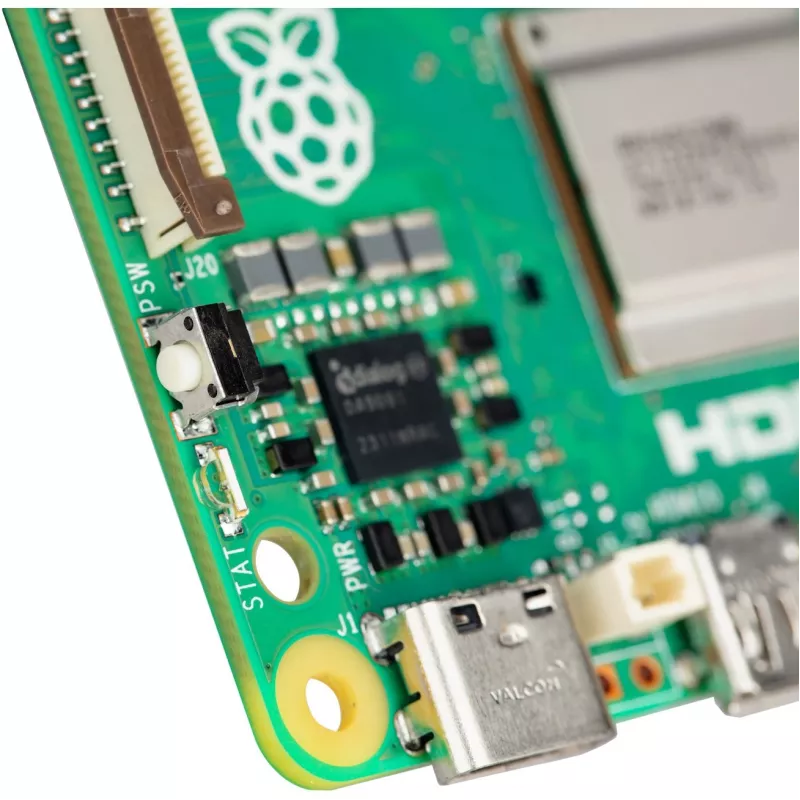 Computador de placa única Raspberry Pi 5 placa de desenvolvimento — 2400 MHz Arm Cortex-A76, até 16 GB LPDDR4x, MicroSD, USB 3.2, Wi‑Fi 5