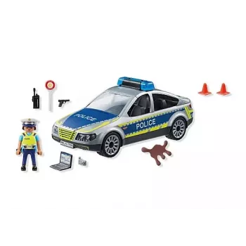 Carro de polícia Playmobil com sirene e luz intermitente, multicolorido, plástico, 3+