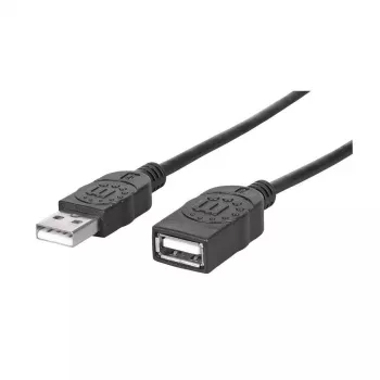 Cabo de extensão Hi-Speed USB 2.0 MANHATTAN ficha macho Type-A – conector fêmea Type-A, preto, 1,8 m (338653)