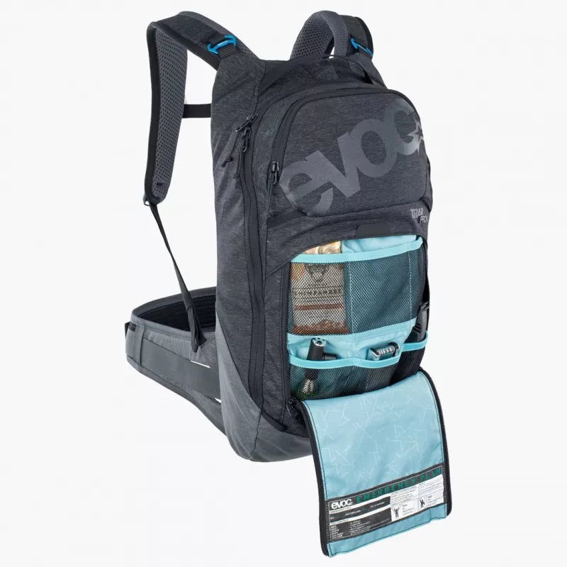 Mochila de bicicleta EVOC Trail Pro 10L Carbon cinzento desporto