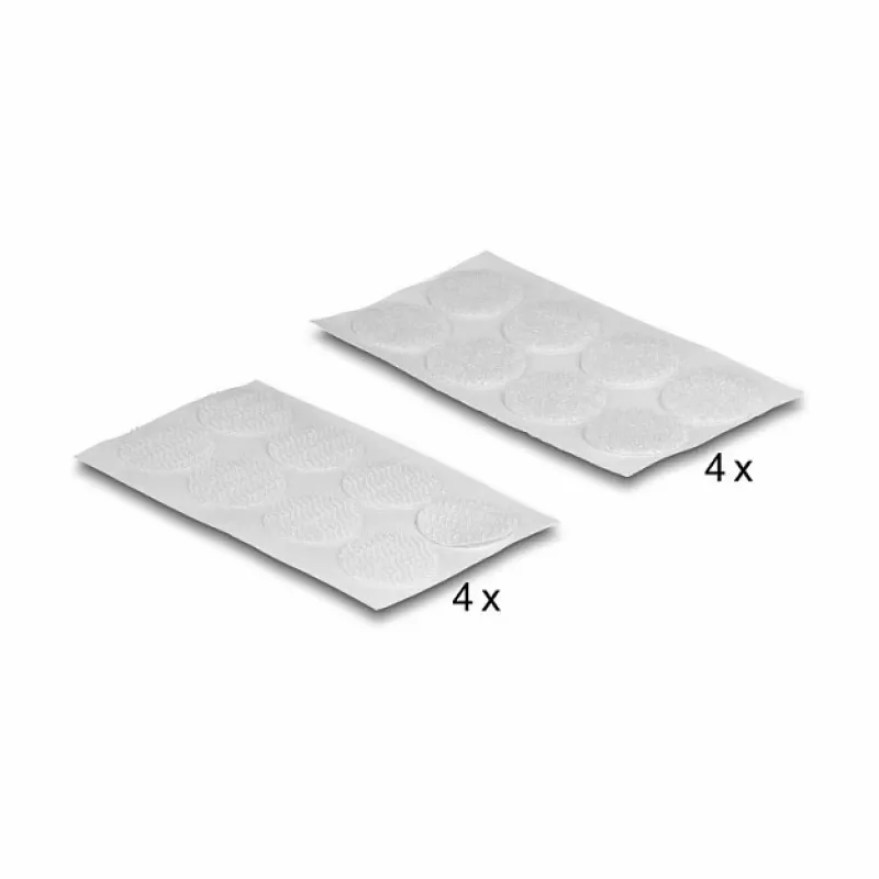 Almofada de montagem DeLOCK 19089 pontos de velcro redondos 64 unid. branco