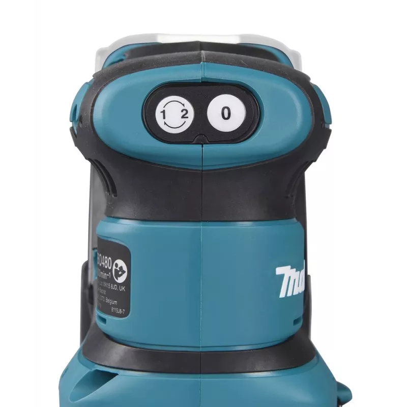Lixadora orbital excêntrica portátil Makita DBO480Z, 14000 OPM, preto, azul, 210 W