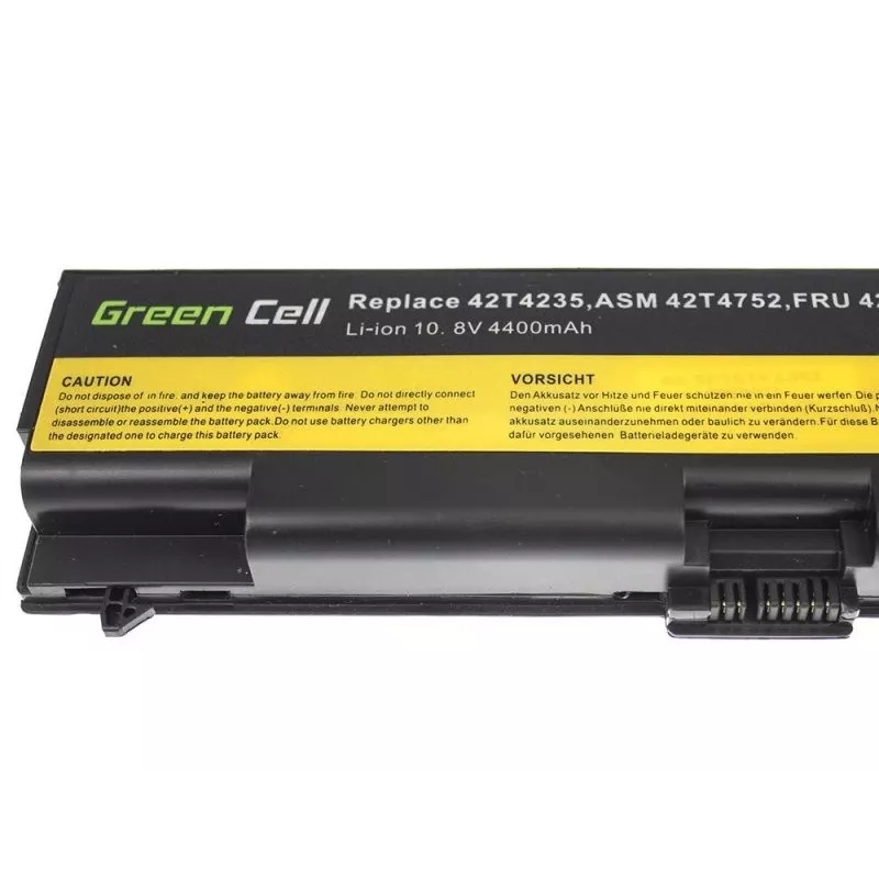 Bateria Green Cell LE05 para Lenovo ThinkPad T410 T420 T510 T520 W510 Edge 14 15 E525 — 11,1V 4400mAh Li-Ion, 6 células, preta