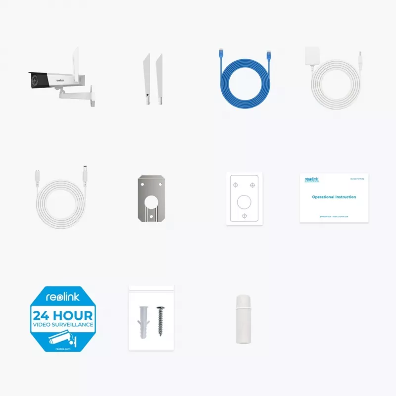 Reolink Duo Série W730 - Câmara WiFi exterior 4K, lente dupla, vista panorâmica de 180°, deteção de pessoas/veículos/animais