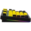 LORGAR KBP70TKLW, teclado gaming mecânico TKL sem fios Pro, preto/amarelo, layout EN
