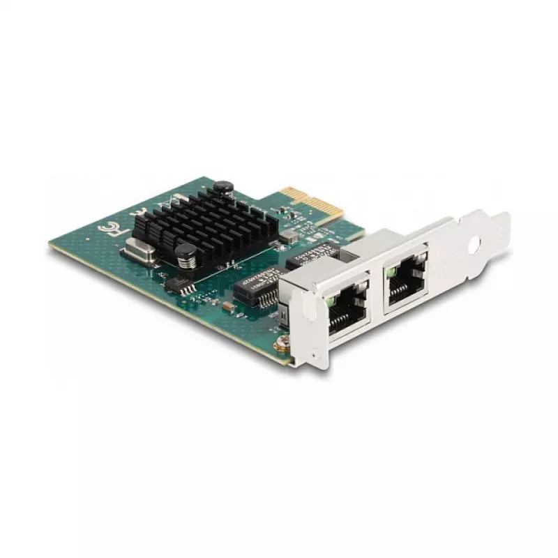 Placa DeLOCK PCI Express x1 para 2 x RJ45 Gigabit LAN BCM cinzento