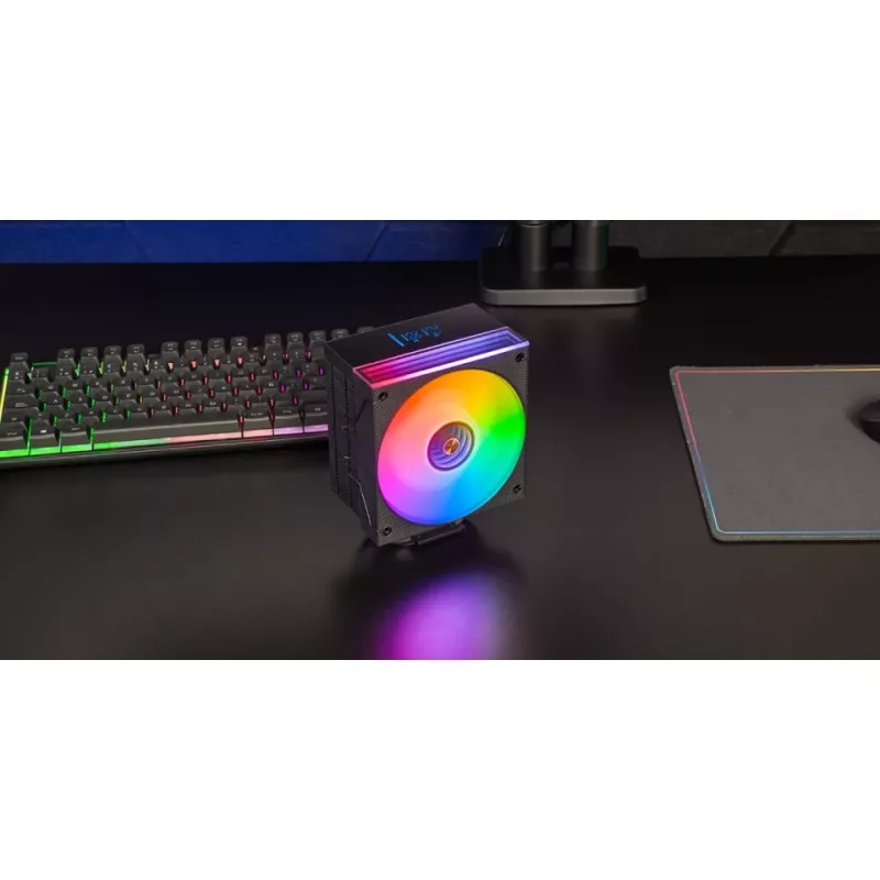 Arrefecedor de ar TACENS Mars Gaming MCPU-LCD, ventoinha de 120 mm, TDP 300 W, compatível com LGA1700/1200/115x/1366 e AM4/AM5, preto