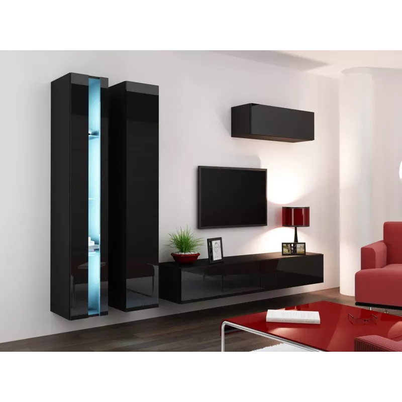 Estante Cama VIGO NEW 180/40/30 preto/preto brilhante