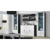 Cama Meble UNI aparador de sala de estar, cinzento/branco brilhante