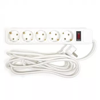 Extensão elétrica doméstica 3 m, 5 tomadas, com interruptor