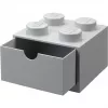 LEGO Gaveta de secretária 4, caixa de arrumação Cinzento, com studs