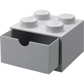 LEGO Gaveta de secretária 4, caixa de arrumação Cinzento, com studs