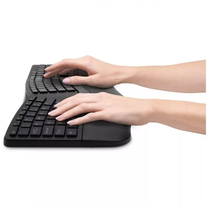 Kensington ProFit Ergo Teclado sem fios FR, tamanho completo (100%), com fio e sem fios, RF Wireless + USB, AZERTY, preto