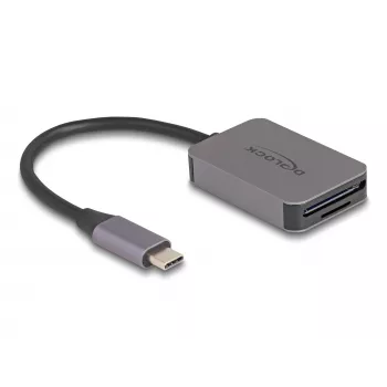 Leitor de cartões DeLOCK USB Type-C alumínio SD Micro SD 5000 Mbit/s