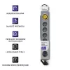 Proteção contra sobretensões Qoltec 50166 cinzento 6 tomadas AC 230V 3m