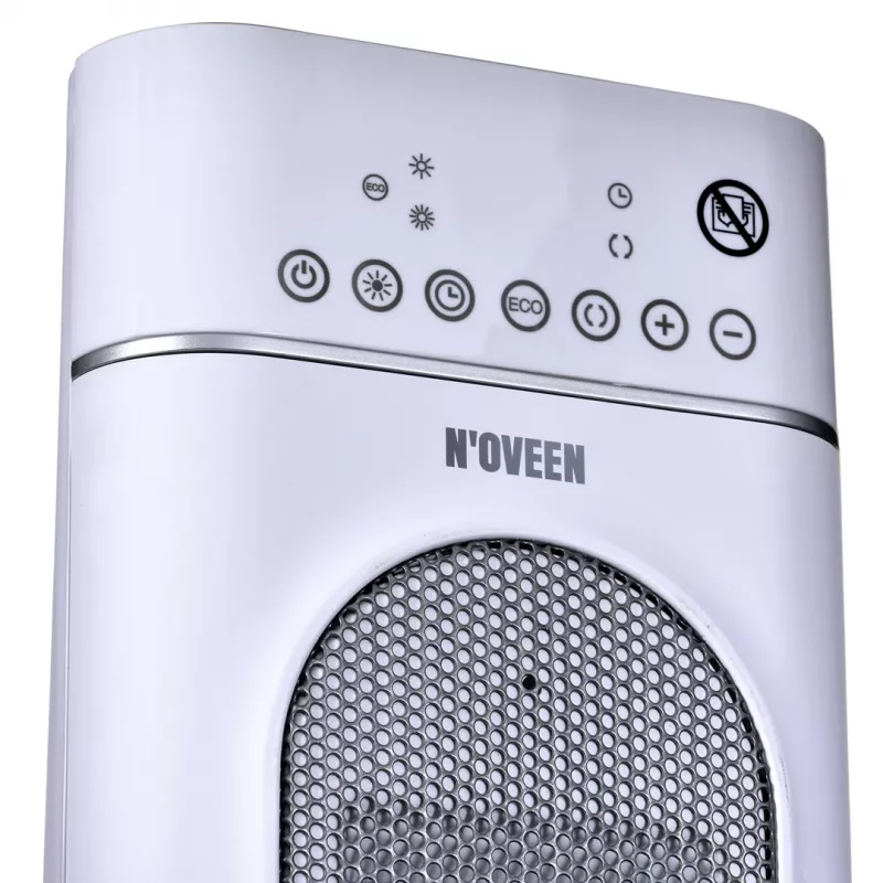 Aquecedor elétrico cerâmico NOVEEN PTC3000, 2000 W (1200 W mín.), indicador LED, temporizador, comando, oscilação, branco