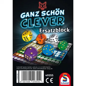 Bloco de pontuação de substituição para o jogo de tabuleiro G3 Ganz schön clever! (Edição de viagem) a partir dos 8 anos