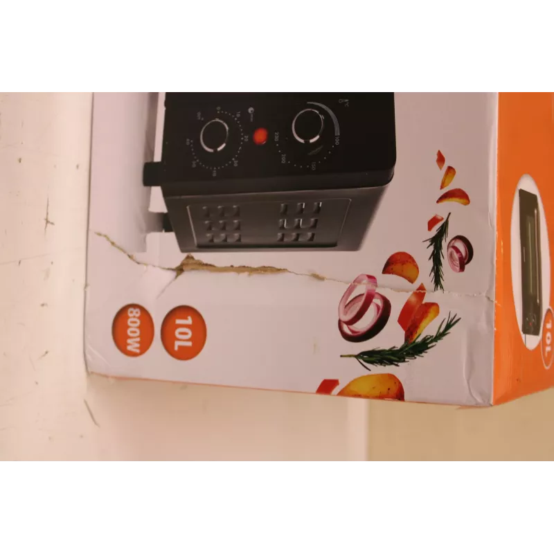 LIQUIDAÇÃO. Tristar OV-3615 Mini-forno, Preto | Tristar | Mini-forno | OV-3615 | 10 L | 800 W | Preto | EMBALAGEM DANIFICADA, FENDA IRREGULAR ENTRE O VIDRO E A MOLDURA DA PORTA