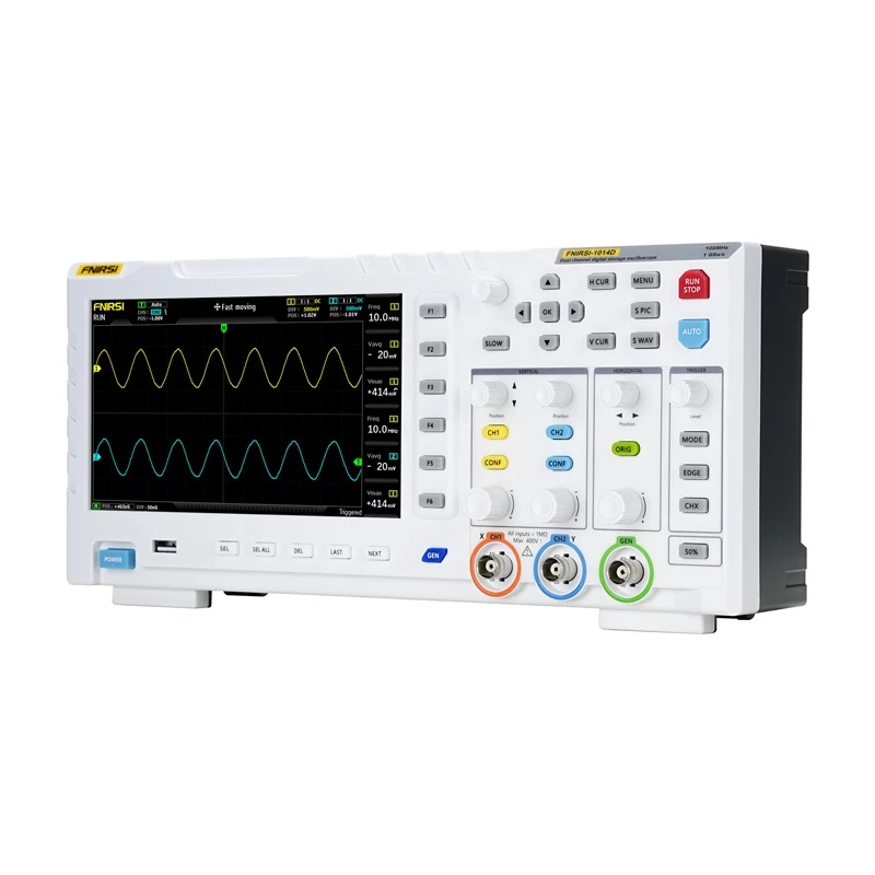 Gerador de sinal e osciloscópio Fnirsi 1014D 2-em-1 – largura de banda 100 MHz, taxa de amostragem 1 GS/s