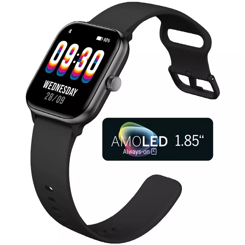 Beafon SmartWatch 201 (201_EU001BS) smartwatch, quadrado, preto e prateado