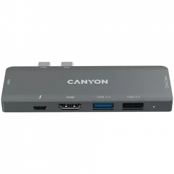 Leitor de cartões SD Canyon DS-5 USB 2.0 Type-C cinzento 60 Hz