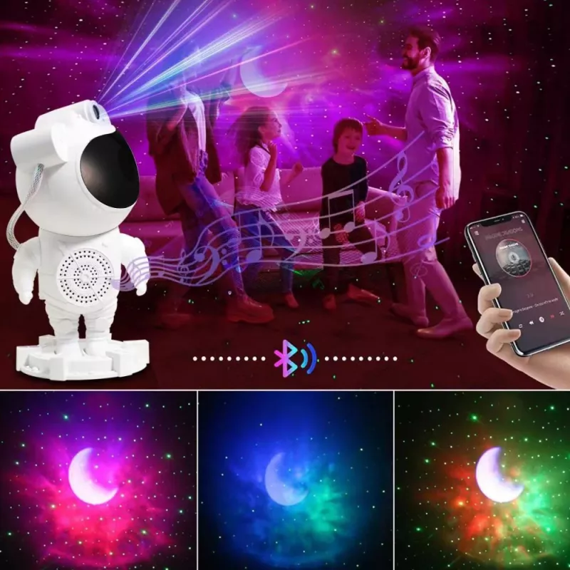 Lâmpada projetor de estrelas Hawk HW-STAR01 com altifalante integrado — projetor de luz de galáxias
