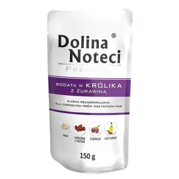 Comida húmida para cães Dolina Noteci DOLINA NOTECI Premium Coelho Adult saco 150 g, sem cereais, para cães adultos de raças pequenas
