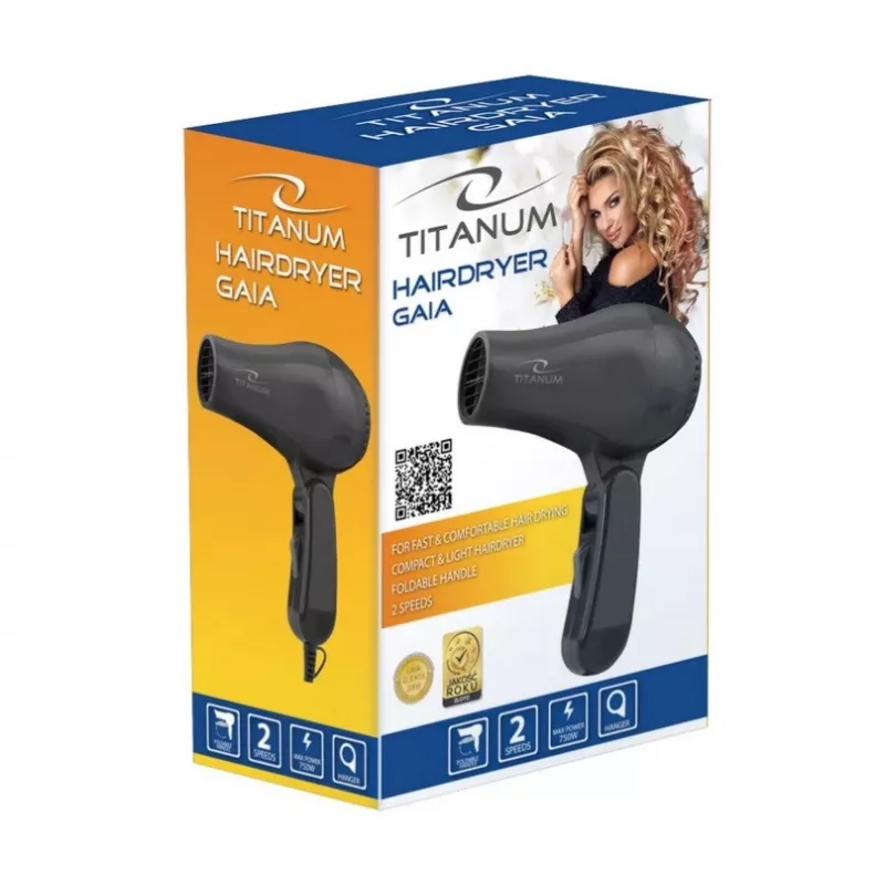 TITANUM TBH003K secador de cabelo preto 750 W