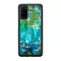 Capa de proteção iKins para Samsung Galaxy S20 — design preto Water Lilies