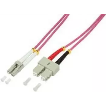 Logilink - Cabo de ligação - LC multimodo (M) para SC multimodo (M) - 3 m - fibra ótica - 50/125 micrómetros - OM4 - isento de halogéneos - violeta urze (FP4LS03)