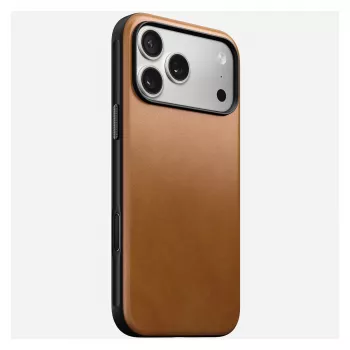Capa para telemóvel Nomad Modern Leather Case Cover para iPhone 17 Pro Max, 17,5 cm (6,9 polegadas), Tan, couro + PC/TPU