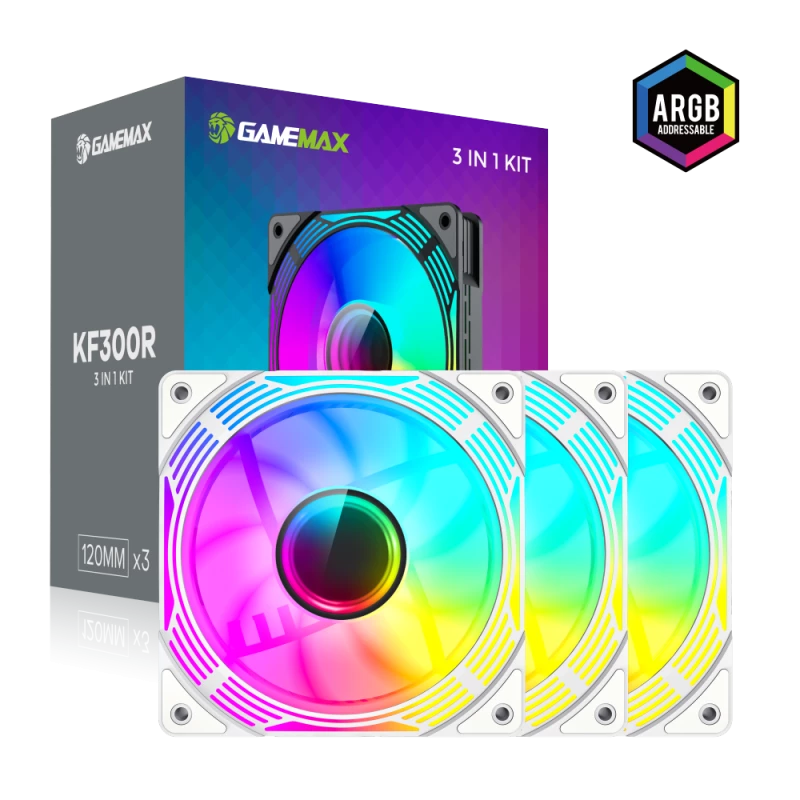 Gamemax | Ventoinha de caixa | KF300R BK | Branco