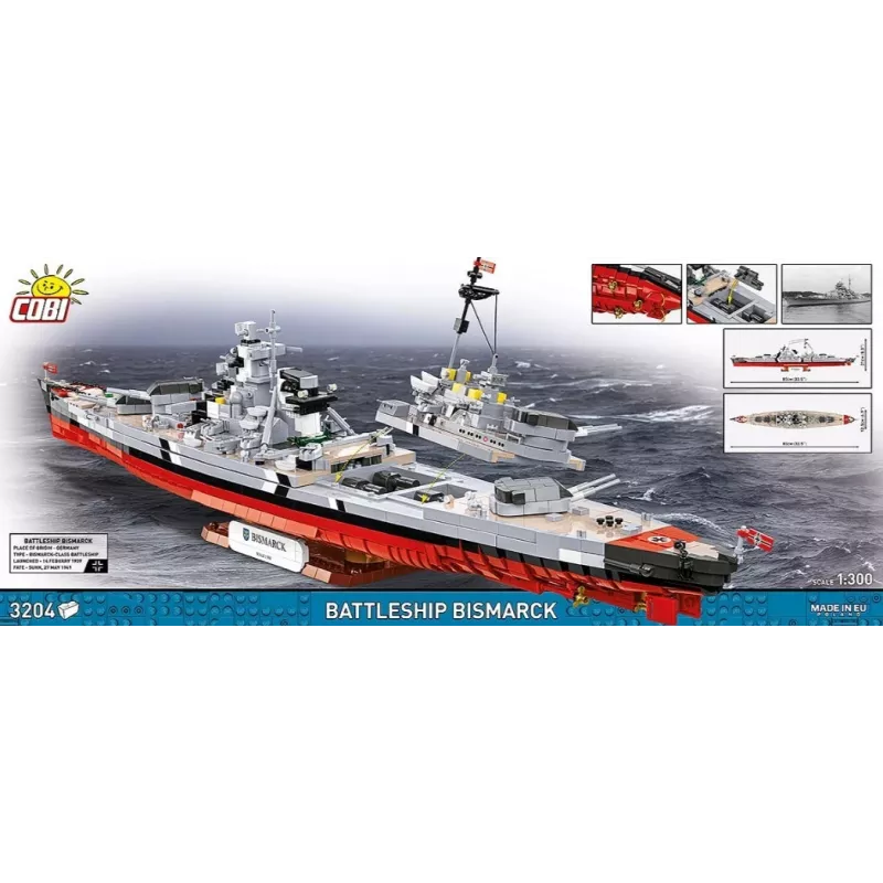 Kit de montagem Cobi couraçado Bismarck modelo com 3204 peças - Cobi CO BI-4860