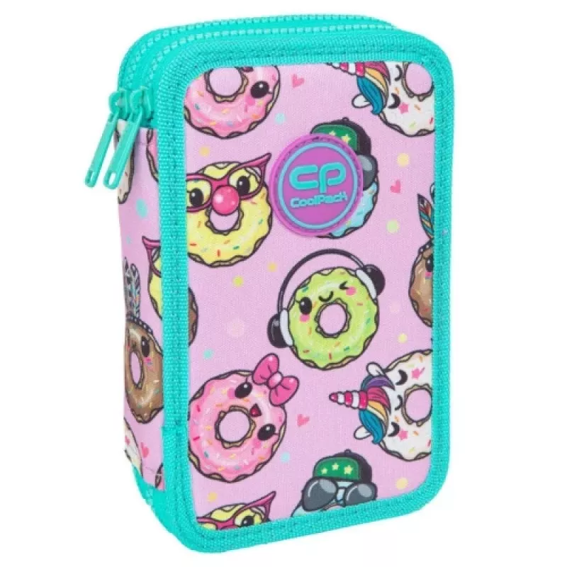 Estojo Coolpack Jumper 2 – design de dois andares, fecho de correr, superfície em tecido