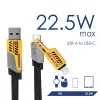 Cabo Akyga AK-USB-57 trançado 4-em-1 USB-A/USB-C para USB-C/Lightning, USB 2.0, 65 W, 1 m, cinzento