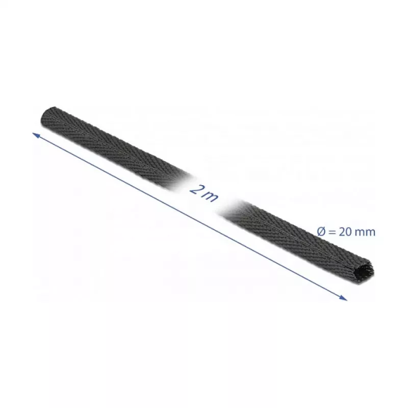 Tubo termorretrátil DeLOCK Fabric 2 m x 20 mm 2:1 preto