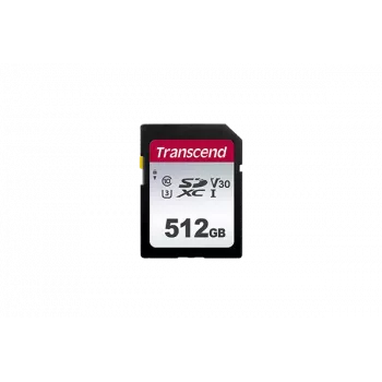 Transcend 300S - Cartão de memória flash - 512GB - Video Class V30 / UHS-I U3 / Class10 - SDXC UHS-I (TS512GSDC300S)