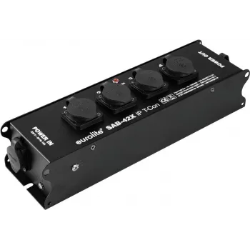 Distribuidor de corrente EUROLITE SAB-42X IP T-Con (modelo 60003765) — sistema de distribuição de corrente de palco resistente às intempéries
