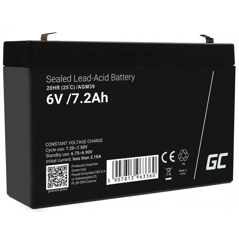 Bateria industrial Green Cell AGM39 7200 mAh 6 V