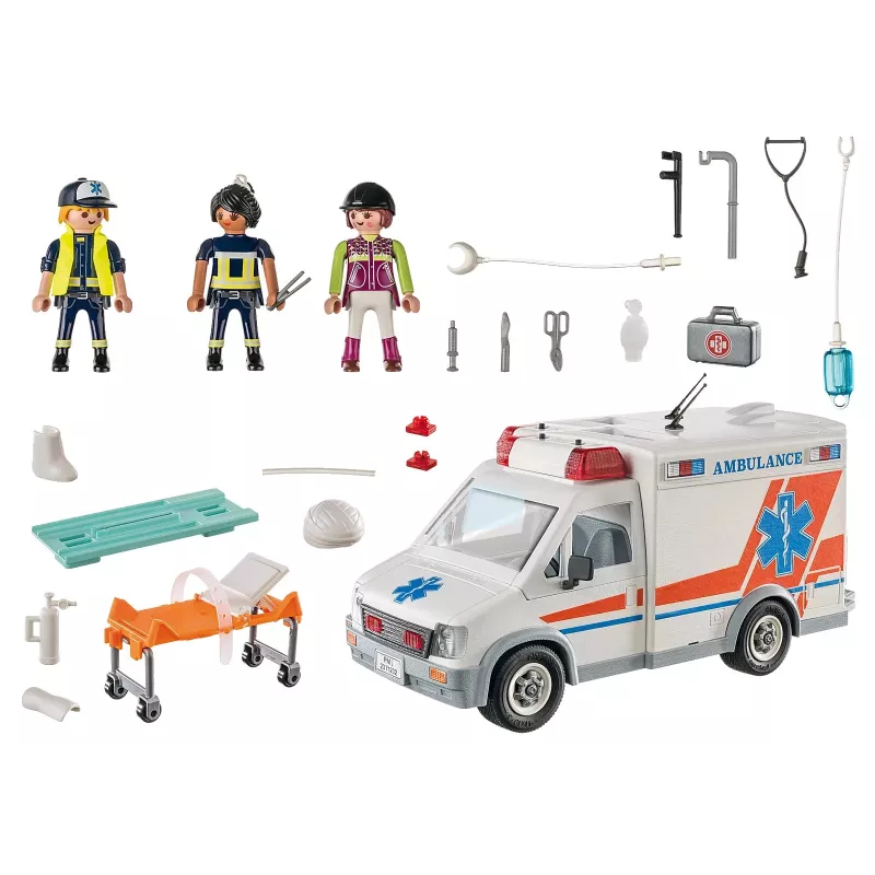 Ambulância de brincar PLAYMOBIL 71232 — multicolor, para 4–10 anos, pilha AAA