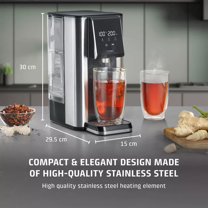 Caso Turbo Dispensador de água quente | HW 620 | Dispensador de água | 2600 W | 2,5 L | Plástico/Aço inoxidável | Preto/Aço inoxidável