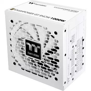 Fonte de alimentação PSU THERMALTAKE Toughpower GT Snow 1000W ATX 24-pin, 80 PLUS Gold, branco, ventoinha 120mm