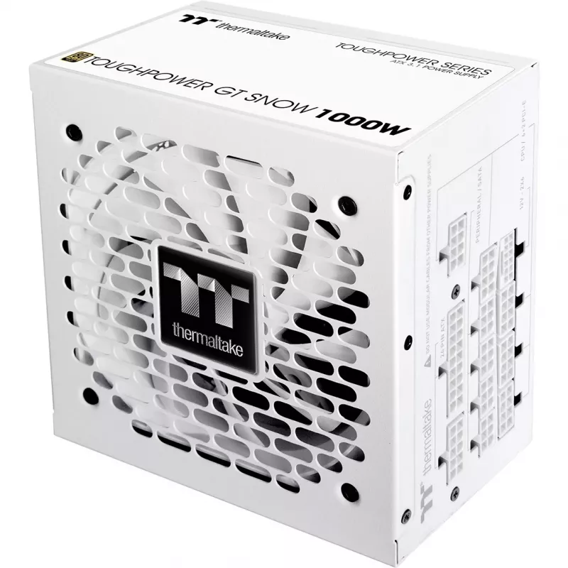 Fonte de alimentação PSU THERMALTAKE Toughpower GT Snow 1000W ATX 24-pin, 80 PLUS Gold, branco, ventoinha 120mm
