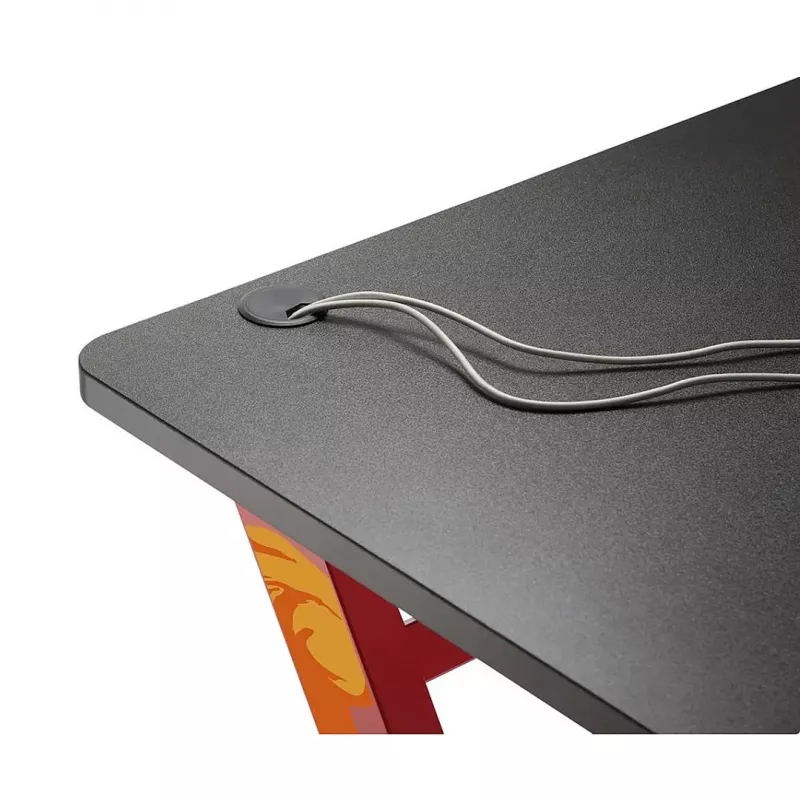 Secretária de gaming NanoRS RS120, design moderno, leve e estável (carga máx. 50 kg), preto e laranja