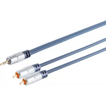Cabo de áudio ShiverPeaks 30832-MHQ — 2x RCA (estéreo) para jack 3,5 mm, 1,5 m